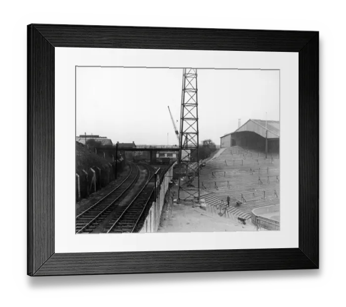 Framed Print : A view of the train tracks which run past The Den, home to Millwall F. C Framed Print : A view of the train tracks which run past The Den, home to Millwall F. C