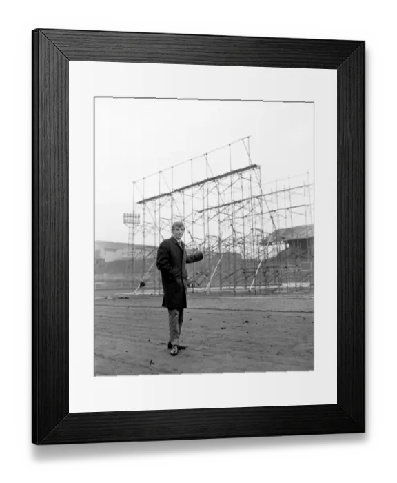 Framed Print : Television Screen being constructed on the pitch at The Den
