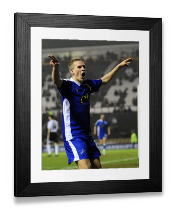 Framed Print : Derby County vs Millwall: Steve Morison Scores Opening Goal in FA Cup Third Round Replay at Pride Park Stadium Framed Print : Derby County vs Millwall: Steve Morison Scores Opening Goal in FA Cup Third Round Replay at Pride Park Stadium