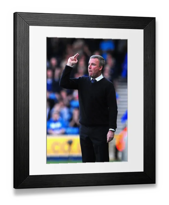 Framed Print : Kenny Jackett Giving Instructions during Milwall vs Huddersfield Town Play-Off Semi Final Second Leg in Football League One