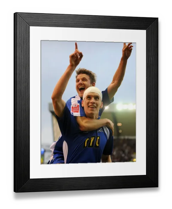 Framed Print : Millwall's Steve Morison Scores First Goal in Intense Play-Off Semi-Final against Huddersfield Town (Coca-Cola Football League One, 2010)