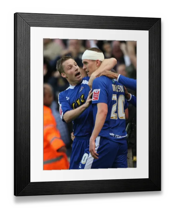 Framed Print : Milwall vs Huddersfield Town: Steve Morison and Neil Harris Celebrate First Goal in Play-Off Semi Final (Coca-Cola Football League One) Framed Print : Milwall vs Huddersfield Town: Steve Morison and Neil Harris Celebrate First Goal in Play-Off Semi Final (Coca-Cola Football League One)