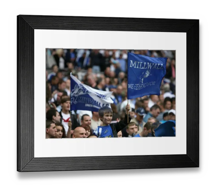 Framed Print : Young Millwall Fan's Passionate Support at Wembley Stadium - Coca-Cola Football League One Play-Off Final: Millwall vs Swindon Town