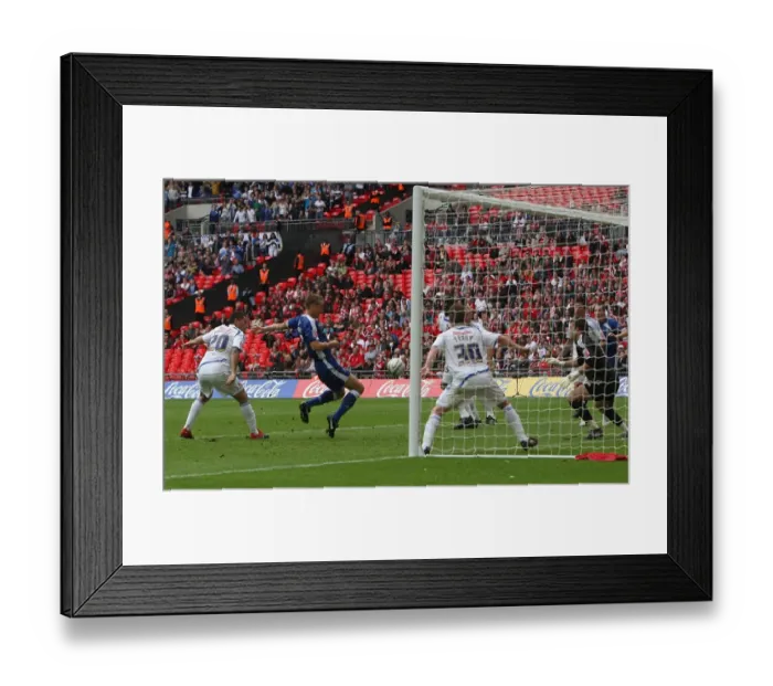 Framed Print : Millwall's Paul Robinson Scores the Opener in League One Play-Off Final at Wembley Against Swindon Town Framed Print : Millwall's Paul Robinson Scores the Opener in League One Play-Off Final at Wembley Against Swindon Town