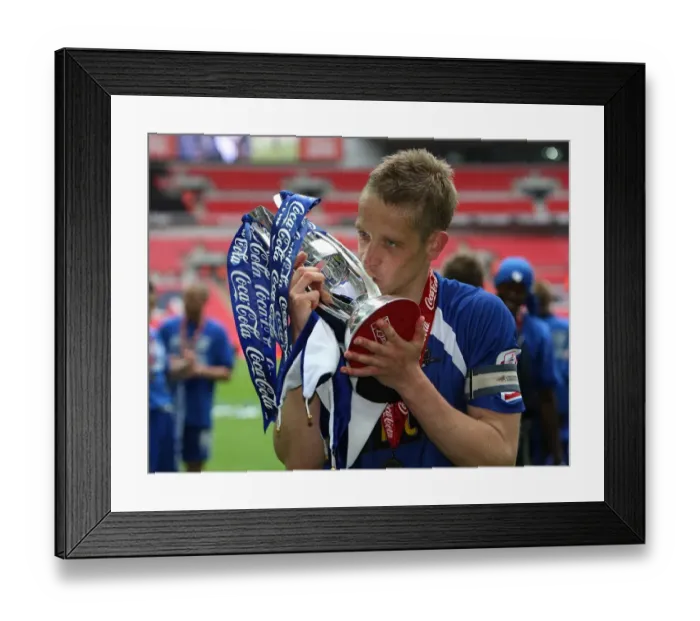 Framed Print : Millwall's Glory: Paul Robinson and the Football League One Play-Off Trophy - Celebrating Victory over Swindon Town at Wembley Framed Print : Millwall's Glory: Paul Robinson and the Football League One Play-Off Trophy - Celebrating Victory over Swindon Town at Wembley