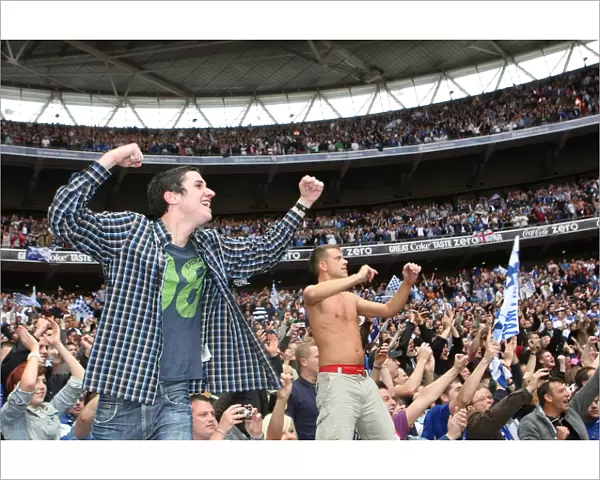 Millwall's Play-Off Triumph: The Fans Jubilant Celebration at Wembley (vs Swindon Town, Coca-Cola Football League One)