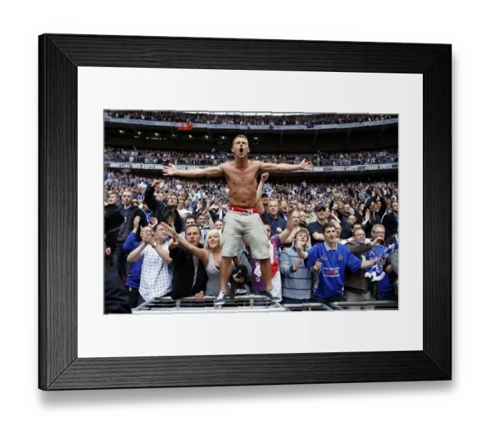 Framed Print : Millwall's Euphoric Wembley Victory: The Celebration in the Stands (Coca-Cola Football League One Play-Off Final vs Swindon Town) Framed Print : Millwall's Euphoric Wembley Victory: The Celebration in the Stands (Coca-Cola Football League One Play-Off Final vs Swindon Town)