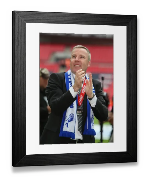 Framed Print : Millwall's Promotion Triumph: Kenny Jackett and the Lions Celebrate League One Play-Off Victory at Wembley (vs Swindon Town) Framed Print : Millwall's Promotion Triumph: Kenny Jackett and the Lions Celebrate League One Play-Off Victory at Wembley (vs Swindon Town)