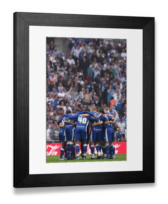 Framed Print : Millwall vs Swindon Town: The Dramatic Huddle Before the Play-Off Final at Wembley Stadium, Football League One Framed Print : Millwall vs Swindon Town: The Dramatic Huddle Before the Play-Off Final at Wembley Stadium, Football League One