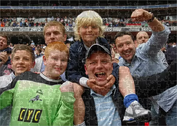 Millwall vs Swindon Town: Football Fans Celebrate at Wembley Stadium during the 2010 Coca-Cola League One Play-Off Final