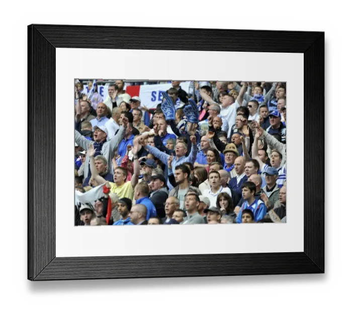 Framed Print : Millwall vs Swindon Town: Play-Off Final at Wembley - A Sea of Lions Fans