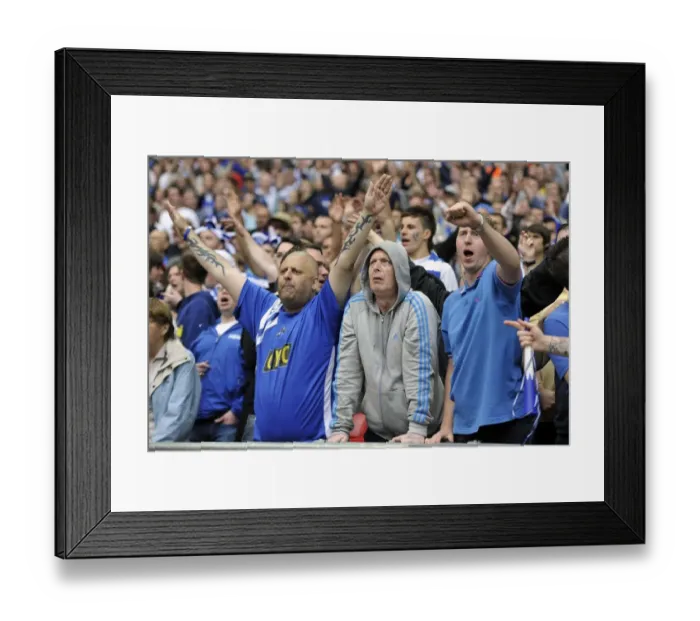 Framed Print : Sea of Lions: Millwall Fans Roar at Wembley during the Play-Off Final vs Swindon Town Framed Print : Sea of Lions: Millwall Fans Roar at Wembley during the Play-Off Final vs Swindon Town