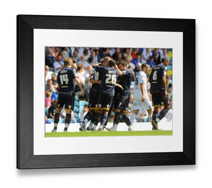 Framed Print : Millwall Celebrate Own Goal: Leeds United vs. Millwall, Npower Championship (21-08-2010, Elland Road) Framed Print : Millwall Celebrate Own Goal: Leeds United vs. Millwall, Npower Championship (21-08-2010, Elland Road)