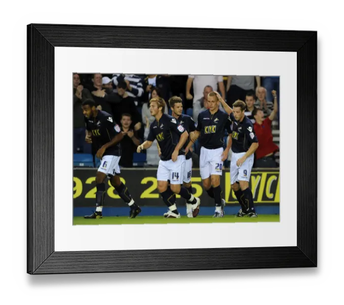 Framed Print : Millwall's Steve Morison Scores Penalty in Carling Cup Second Round Clash vs. Middlesbrough at The New Den