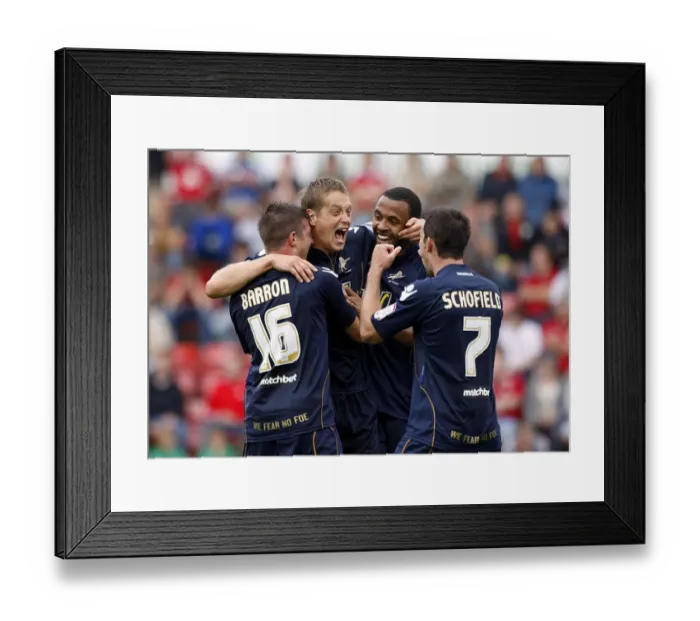 Framed Print : Millwall's Paul Robinson Celebrates Third Goal Against Bristol City in Npower Championship (07-08-2010)