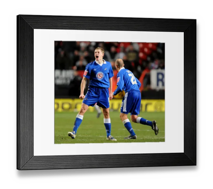 Framed Print : Millwall's David Martin Celebrates Third Goal Against Charlton Athletic in Coca-Cola Football League One (19-12-2009)