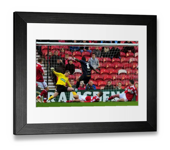 Framed Print : Jason Puncheon Scores Millwall's First Goal Against Middlesbrough in Npower Championship (Nov 20, 2010, Riverside Stadium) Framed Print : Jason Puncheon Scores Millwall's First Goal Against Middlesbrough in Npower Championship (Nov 20, 2010, Riverside Stadium)