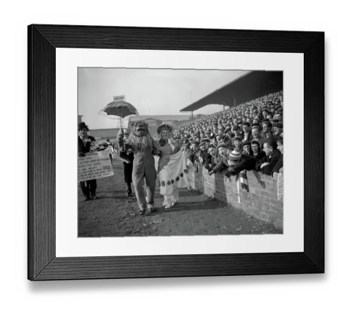 Framed Print : Vintage FA Cup Rivalry: Millwall Lion vs. Birmingham Lady at The Den - Fifth Round Showdown Framed Print : Vintage FA Cup Rivalry: Millwall Lion vs. Birmingham Lady at The Den - Fifth Round Showdown