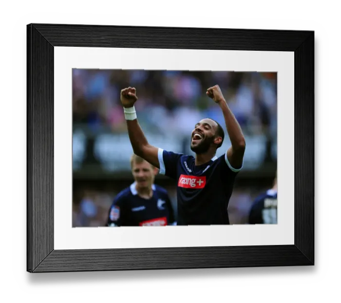 Framed Print : Millwall's Liam Trotter Scores the Thrilling Second Goal Against Nottingham Forest at The Den (13-08-2011) Framed Print : Millwall's Liam Trotter Scores the Thrilling Second Goal Against Nottingham Forest at The Den (13-08-2011)