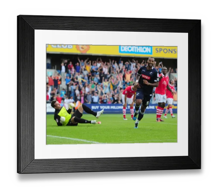 Framed Print : Thrilling Second Goal: Liam Trotter Celebrates for Millwall Against Nottingham Forest (August 13, 2011) Framed Print : Thrilling Second Goal: Liam Trotter Celebrates for Millwall Against Nottingham Forest (August 13, 2011)