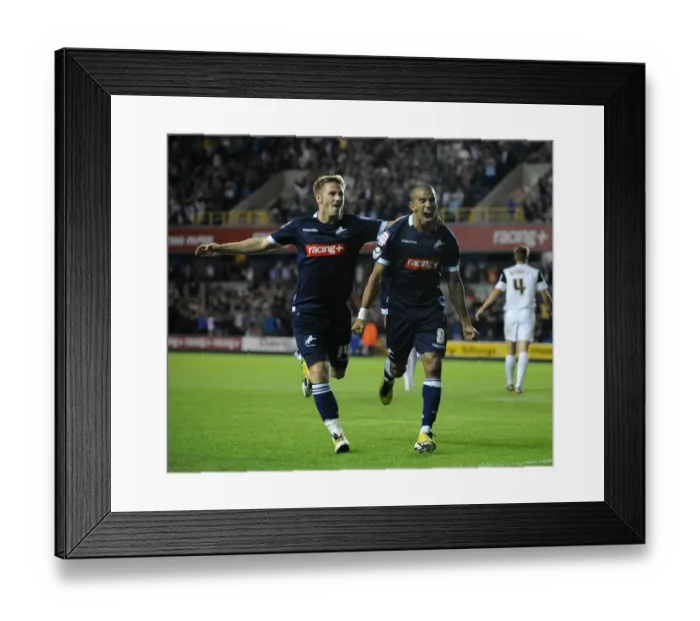 Framed Print : Millwall's Hamer Bouazza Nets His Second Goal vs. Peterborough United at The Den (17-8-2011) Framed Print : Millwall's Hamer Bouazza Nets His Second Goal vs. Peterborough United at The Den (17-8-2011)