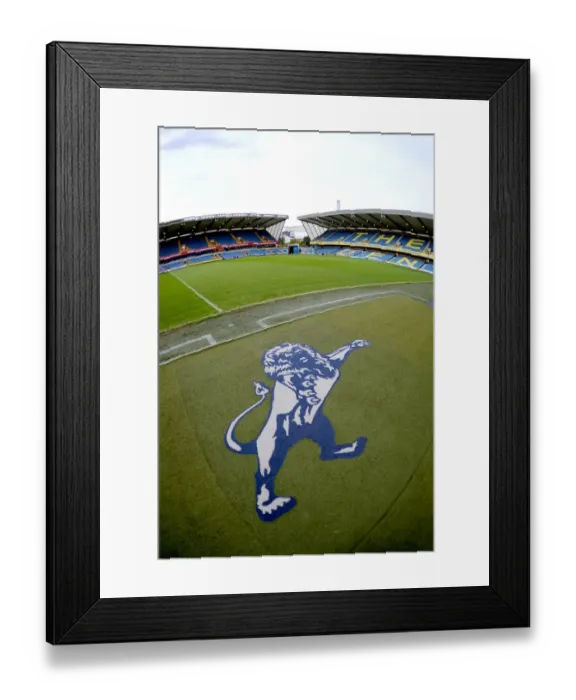 Framed Print : Millwall Football Club: A Glance Inside The Den during the Npower Championship Match against Peterborough United (17-08-2011)