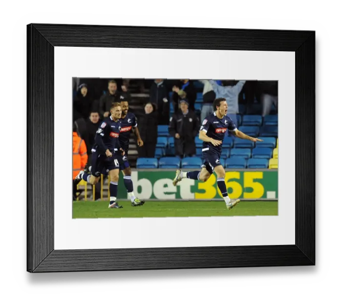 Framed Print : Millwall's Darius Henderson Scores First Goal Against Coventry City in Npower Championship (1-11-2011)