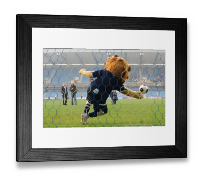 Framed Print : Millwall's Zampa the Lion Leads Exciting Half-Time Penalty Shootout vs. Bristol City in the Npower Championship (20-11-2011) Framed Print : Millwall's Zampa the Lion Leads Exciting Half-Time Penalty Shootout vs. Bristol City in the Npower Championship (20-11-2011)