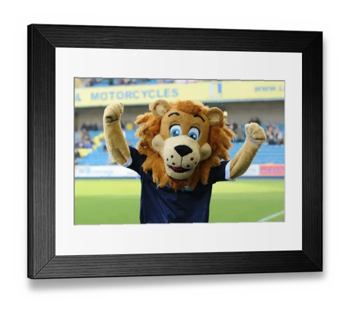 Framed Print : Millwall vs. Bristol City: The Den - Roaring in the Npower Championship with Zampa the Lion Framed Print : Millwall vs. Bristol City: The Den - Roaring in the Npower Championship with Zampa the Lion