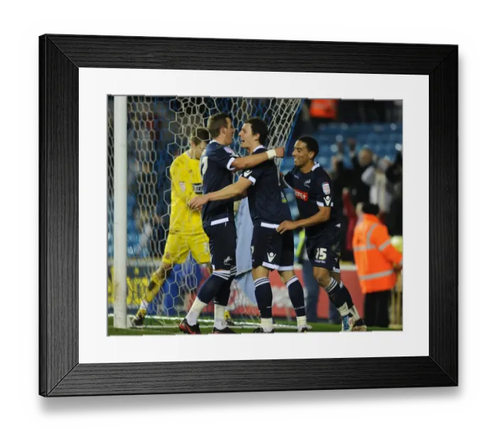 Framed Print : Millwall's Unstoppable Fourth Goal Blitz: Darius Henderson's Hat-Trick Celebration (FA Cup - Round 3 Replay vs Dagenham & Redbridge, 2012)