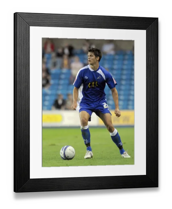 Framed Print : Millwall's George Friend in Action vs Oldham Athletic (Football League One, August 18, 2009) Framed Print : Millwall's George Friend in Action vs Oldham Athletic (Football League One, August 18, 2009)
