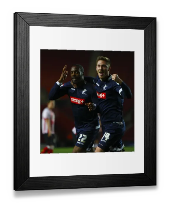 Framed Print : Millwall's Dany N'Guessan Celebrates Goal in FA Cup Fourth Round Replay Against Southampton Framed Print : Millwall's Dany N'Guessan Celebrates Goal in FA Cup Fourth Round Replay Against Southampton