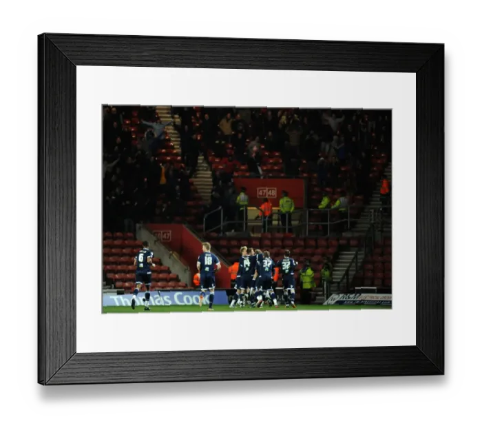 Framed Print : Millwall Celebrates Third Goal: FA Cup Fourth Round Replay Win Against Southampton (February 7, 2012, St Mary's Stadium) Framed Print : Millwall Celebrates Third Goal: FA Cup Fourth Round Replay Win Against Southampton (February 7, 2012, St Mary's Stadium)