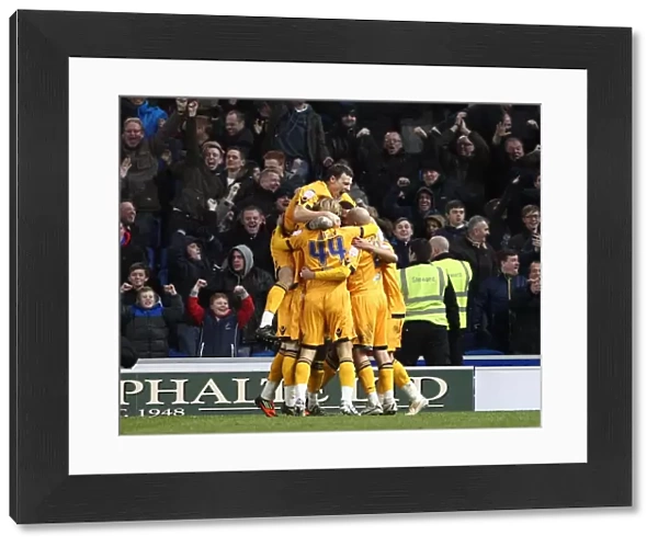 Millwall Celebrate Second Goal Against Brighton and Hove Albion in Championship Match