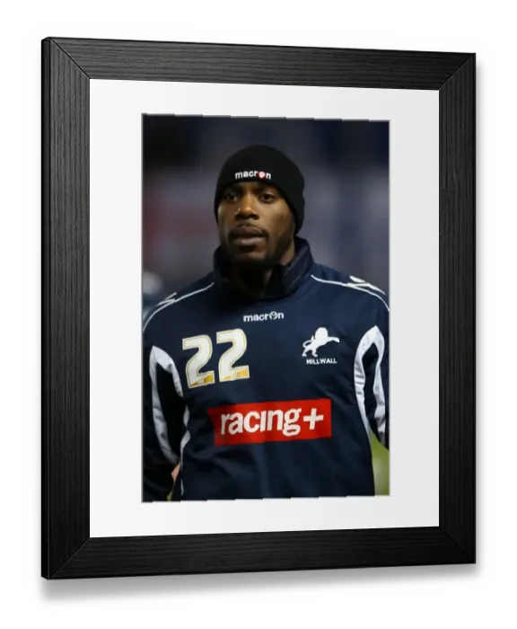 Framed Print : Millwall vs Brighton and Hove Albion in the Npower Championship: Dany N'Guessan at AMEX Stadium (February 14, 2012)