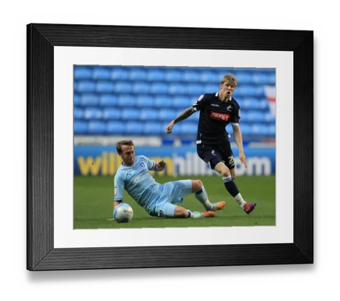 Framed Print : Clash at Ricoh Arena: Sammy Clingan Tackles Andy Keogh in Millwall vs. Coventry City Championship Showdown Framed Print : Clash at Ricoh Arena: Sammy Clingan Tackles Andy Keogh in Millwall vs. Coventry City Championship Showdown