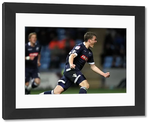 Millwall's Shane Lowry Celebrates Opening Goal vs. Coventry City in Championship Match