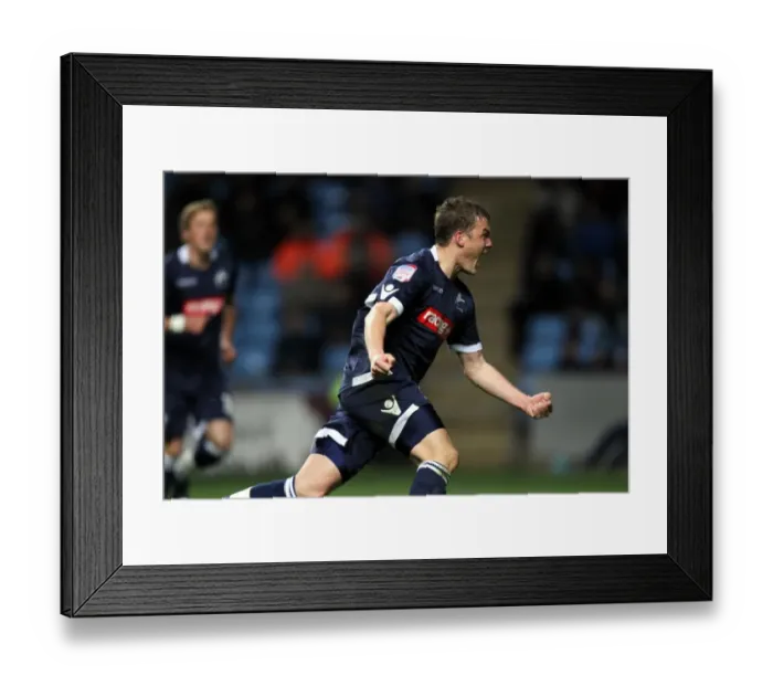 Framed Print : Millwall's Shane Lowry Celebrates Opening Goal vs. Coventry City in Championship Match Framed Print : Millwall's Shane Lowry Celebrates Opening Goal vs. Coventry City in Championship Match
