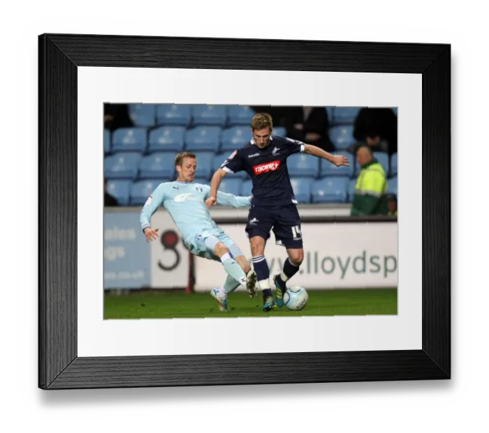 Framed Print : Millwall vs Coventry City: Clash at Ricoh Arena - James Henry vs Carl Baker Framed Print : Millwall vs Coventry City: Clash at Ricoh Arena - James Henry vs Carl Baker