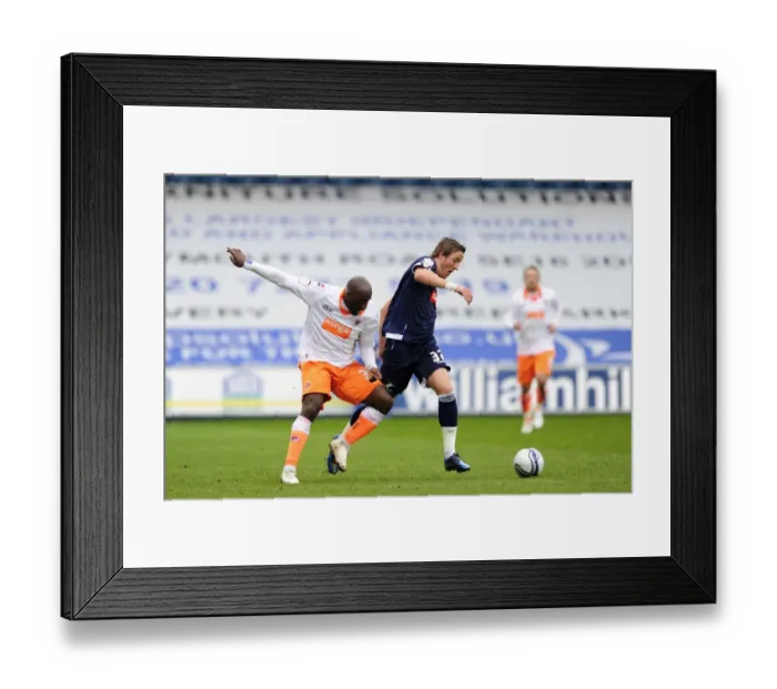 Framed Print : Millwall vs Blackpool: Intense Battle for Supremacy - Harry Kane vs Lomana LuaLua in the Npower Championship (28-04-2012, The Den) Framed Print : Millwall vs Blackpool: Intense Battle for Supremacy - Harry Kane vs Lomana LuaLua in the Npower Championship (28-04-2012, The Den)
