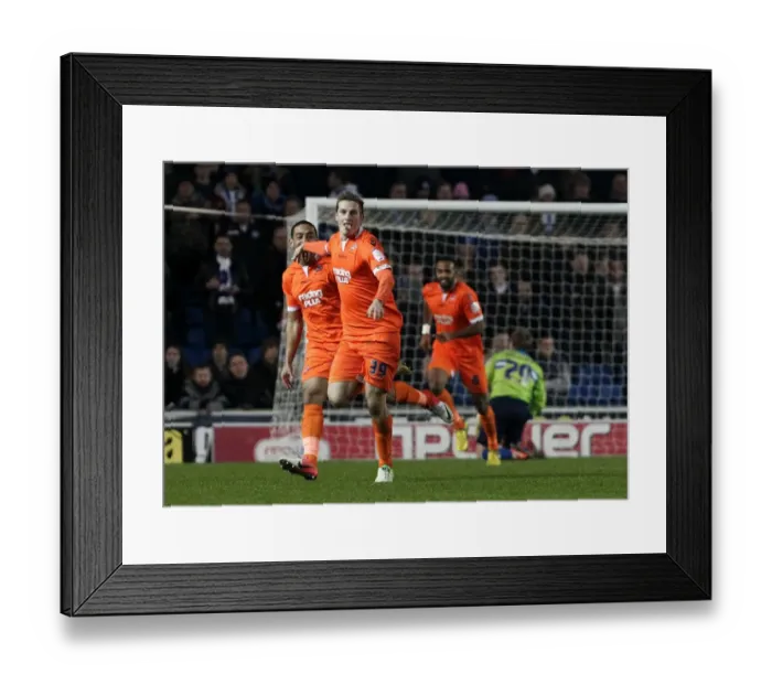 Framed Print : Millwall's Chris Wood Scores Double: Celebrating at AMEX Stadium Against Brighton and Hove Albion (Npower Championship) Framed Print : Millwall's Chris Wood Scores Double: Celebrating at AMEX Stadium Against Brighton and Hove Albion (Npower Championship)