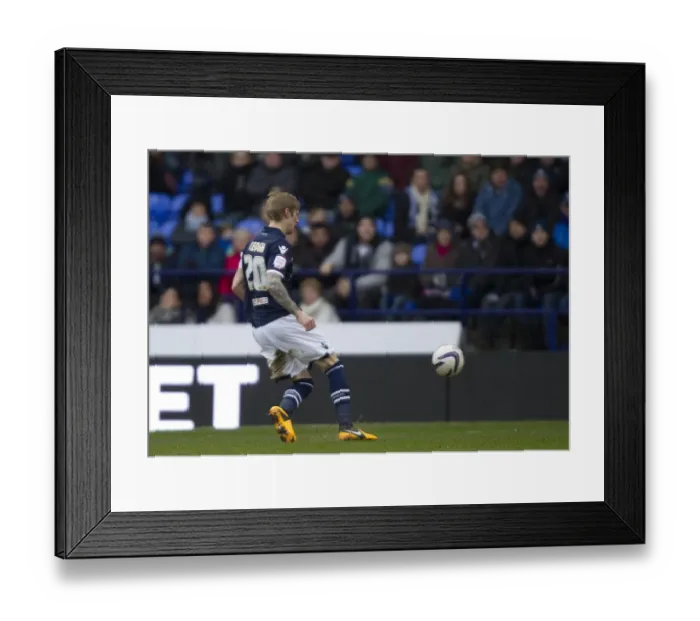 Framed Print : Andy Keogh Scores Penalty for Millwall against Bolton Wanderers in Npower Championship (Reebok Stadium, 12-01-2013)