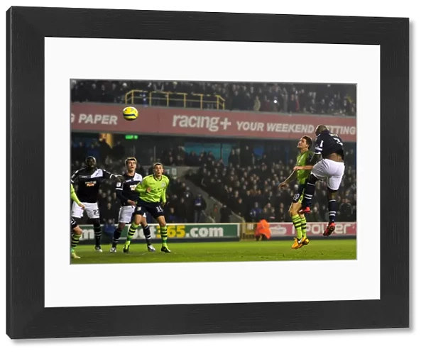 Millwall's Danny Shittu Scores Opening Goal Against Aston Villa in FA Cup Fourth Round at The Den (25-01-2013)