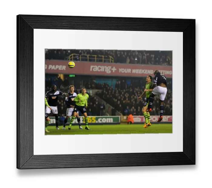 Framed Print : Millwall's Danny Shittu Scores Opening Goal Against Aston Villa in FA Cup Fourth Round at The Den (25-01-2013)