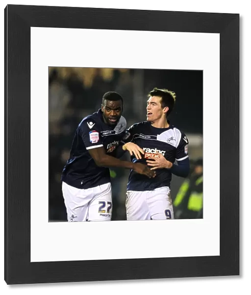 Millwall's John Marquis and Karleigh Osborne Celebrate Second Goal in FA Cup Fourth Round Match Against Aston Villa