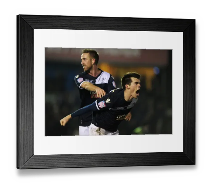 Framed Print : Millwall's John Marquis Celebrates Second Goal in FA Cup Fourth Round Upset Against Aston Villa (The Den, 25-01-2013) Framed Print : Millwall's John Marquis Celebrates Second Goal in FA Cup Fourth Round Upset Against Aston Villa (The Den, 25-01-2013)