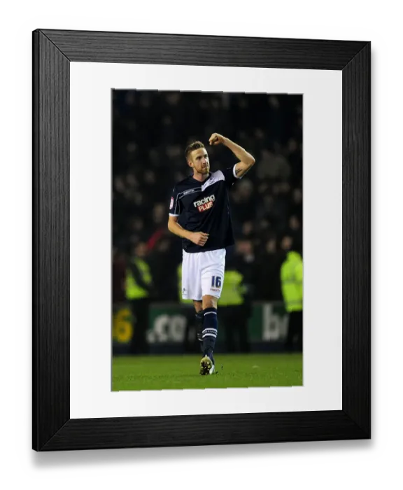 Framed Print : Millwall's FA Cup Upset: Beevers Celebrates Victory over Aston Villa (Round 4, The Den - 25-01-2013) Framed Print : Millwall's FA Cup Upset: Beevers Celebrates Victory over Aston Villa (Round 4, The Den - 25-01-2013)