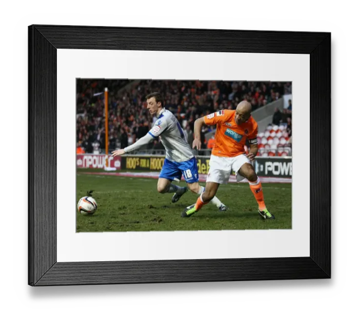 Framed Print : Blackpool vs Millwall: Clash at Bloomfield Road - Npower Championship (Martyn Woolford vs Alex Baptiste, 09-02-2013) Framed Print : Blackpool vs Millwall: Clash at Bloomfield Road - Npower Championship (Martyn Woolford vs Alex Baptiste, 09-02-2013)
