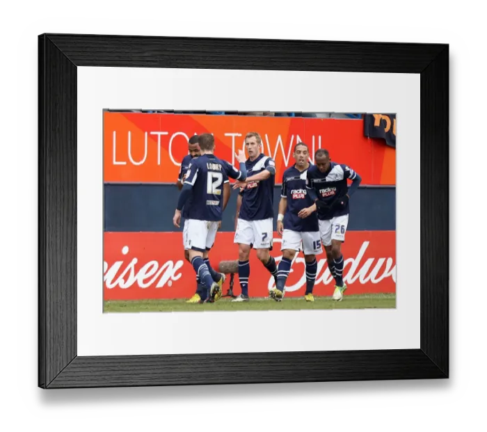 Framed Print : Millwall's Rob Hulse Scores Second Goal, Celebrates with Team-mates in FA Cup Fifth Round Clash vs. Luton Town (16-02-2013) Framed Print : Millwall's Rob Hulse Scores Second Goal, Celebrates with Team-mates in FA Cup Fifth Round Clash vs. Luton Town (16-02-2013)