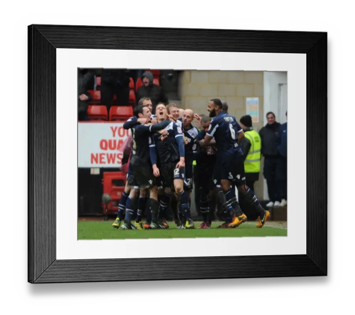 Framed Print : Millwall's Shane Lowry Celebrates Double at The Valley vs Charlton Athletic (Charlton Athletic v Millwall: Npower Football League Championship - 16-03-2013) Framed Print : Millwall's Shane Lowry Celebrates Double at The Valley vs Charlton Athletic (Charlton Athletic v Millwall: Npower Football League Championship - 16-03-2013)